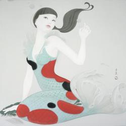 「Cold Night」 727×727mm／紙本彩色／2023年